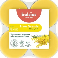 Bolsius geurtheelicht maxi true scents mimosa 8 stuks