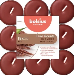 Bolsius geurtheelicht true scents oud wood 18 stuks