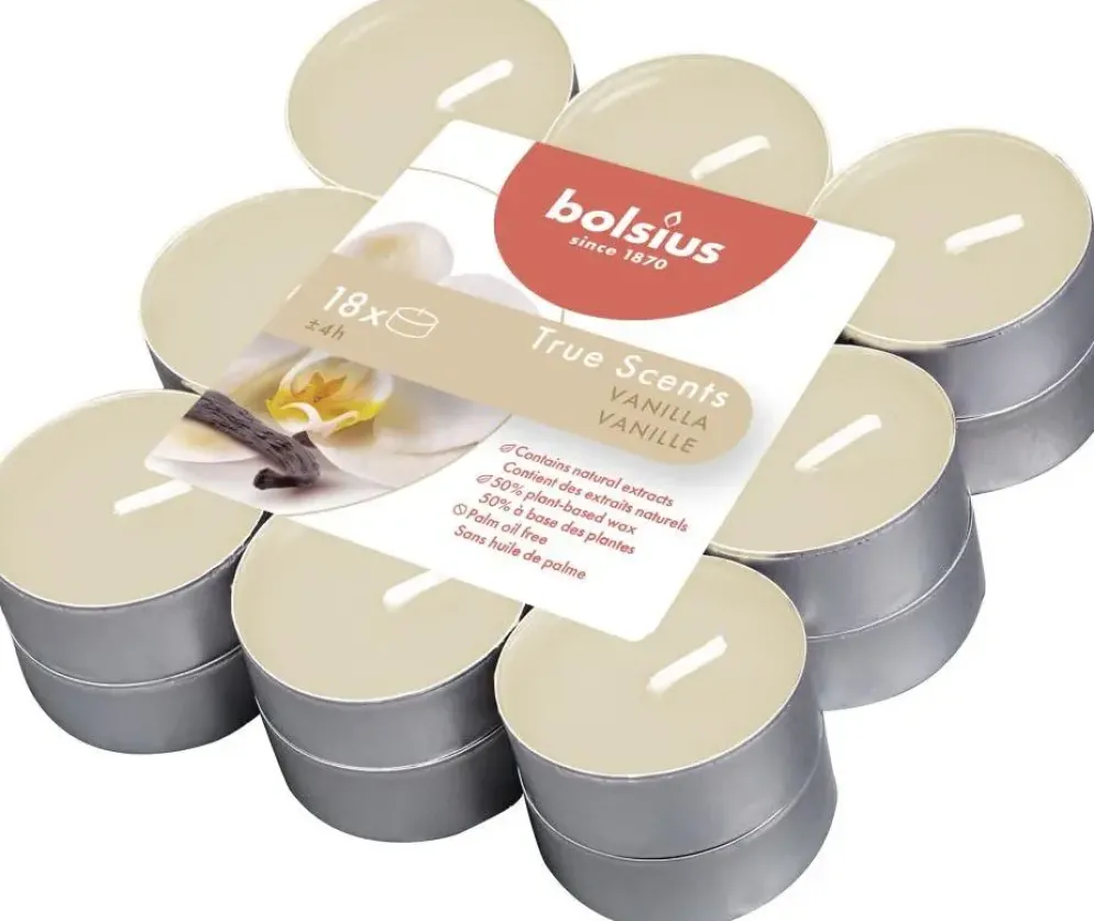 Bolsius geurtheelicht true scents vanilla 18 stuks