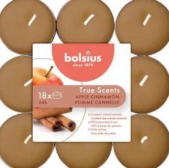 Bolsius geurtheelicht true scents apple cinnamon 18 stuks