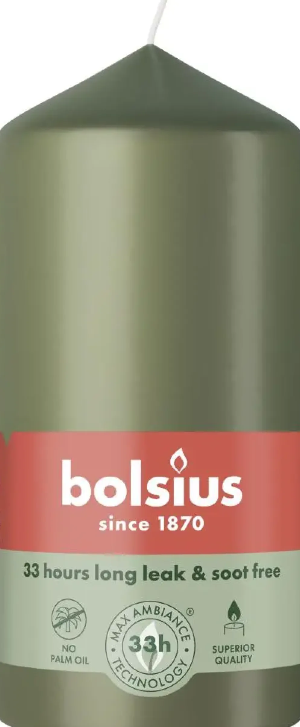 Bolsius stompkaars essentials 5.8x12cm fresh olive