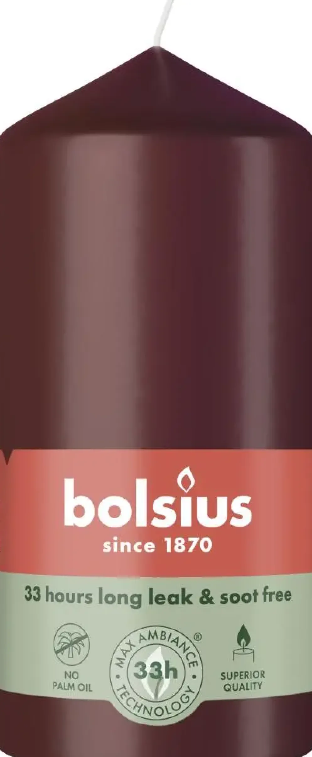 Bolsius stompkaars essentials 5.8x12cm velvet red