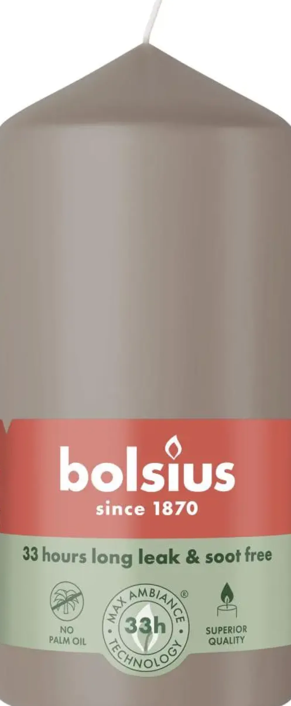Bolsius stompkaars essentials 5.8x12cm light taupe