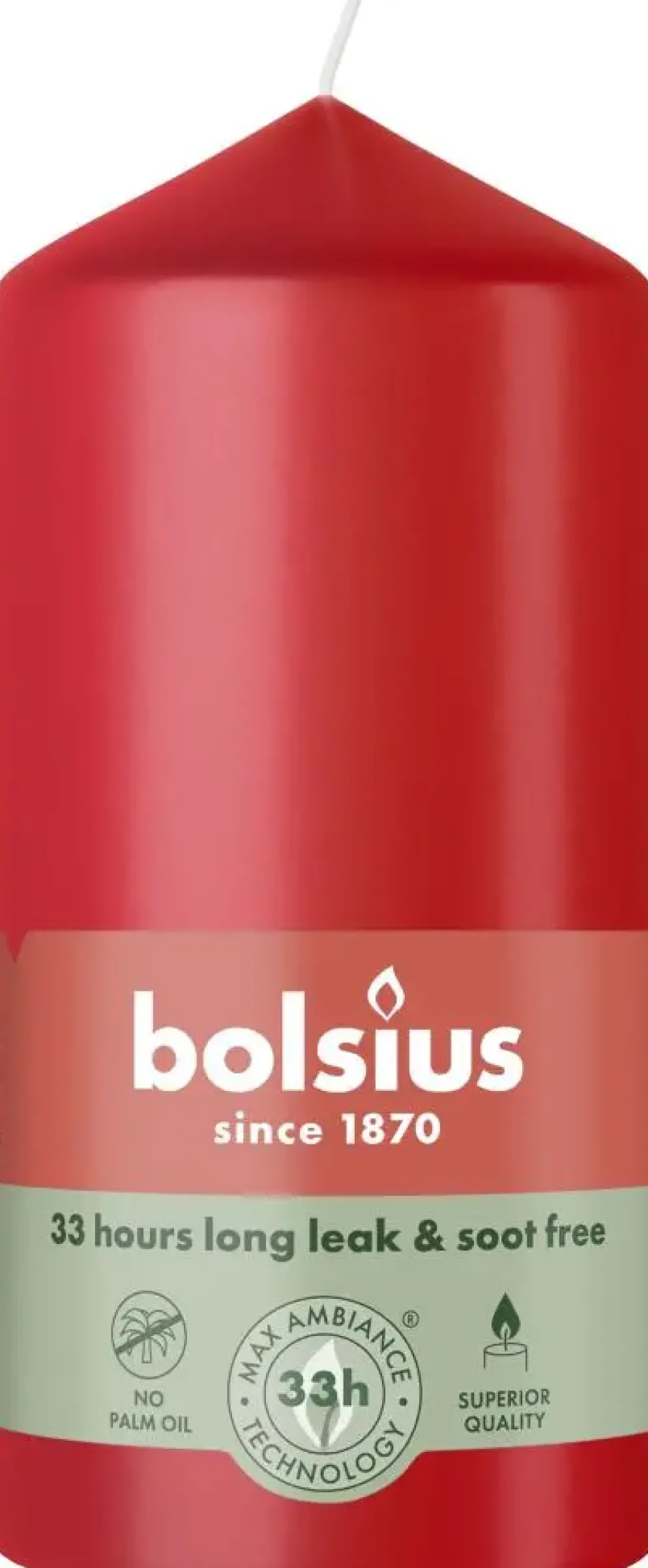 Bolsius stompkaars essentials 5.8x12cm delicate red