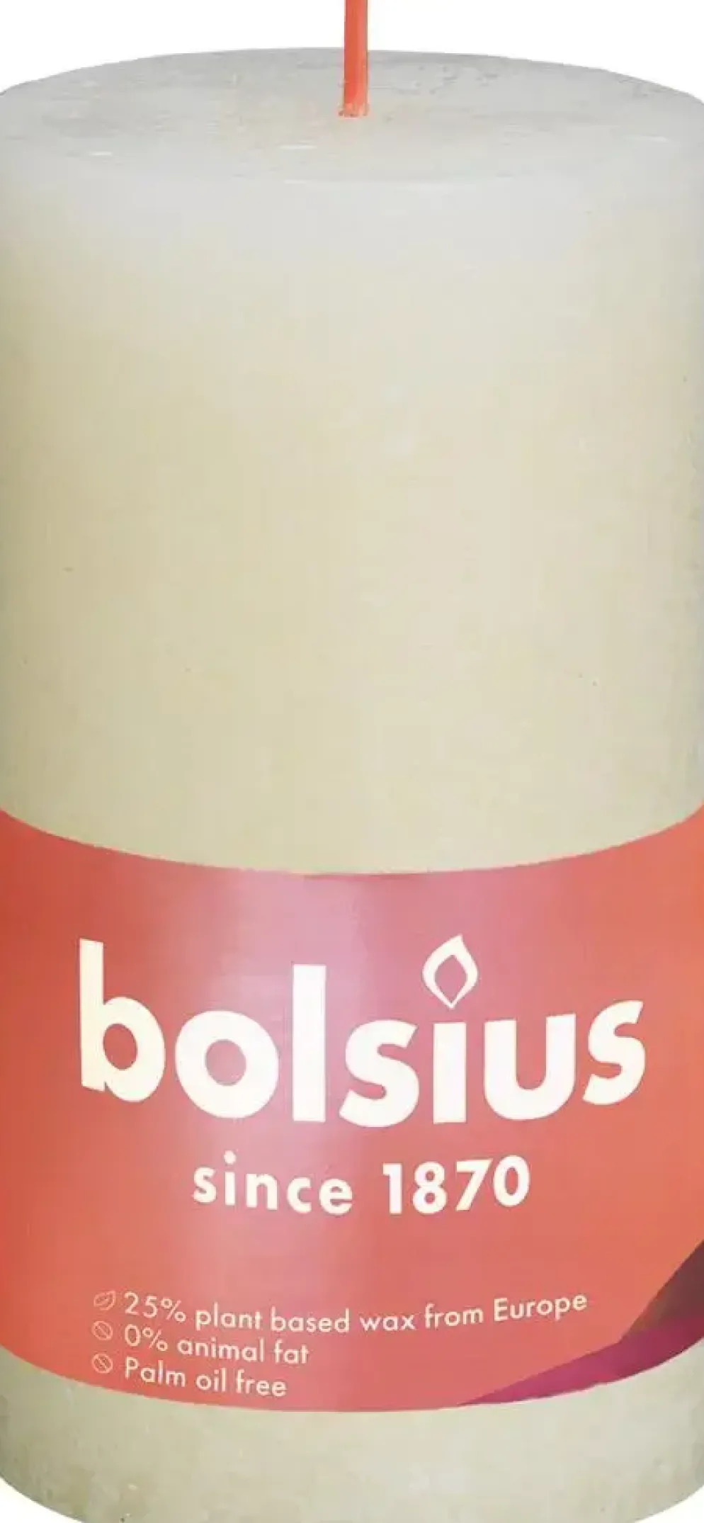 Bolsius stompkaars rustiek shine 6.8x13cm soft pearl