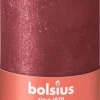 Bolsius stompkaars rustiek shimmer 6.8x13cm red