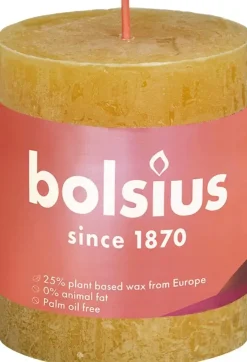 Bolsius stompkaars rustiek shine 6.8x8cm honeycomb yellow