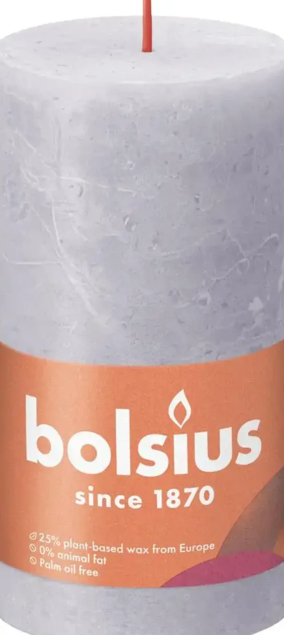 Bolsius stompkaars rustiek shine 6.8x13cm frosted lavender