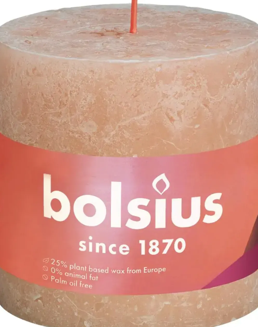Bolsius stompkaars rustiek shine 10x10cm misty pink