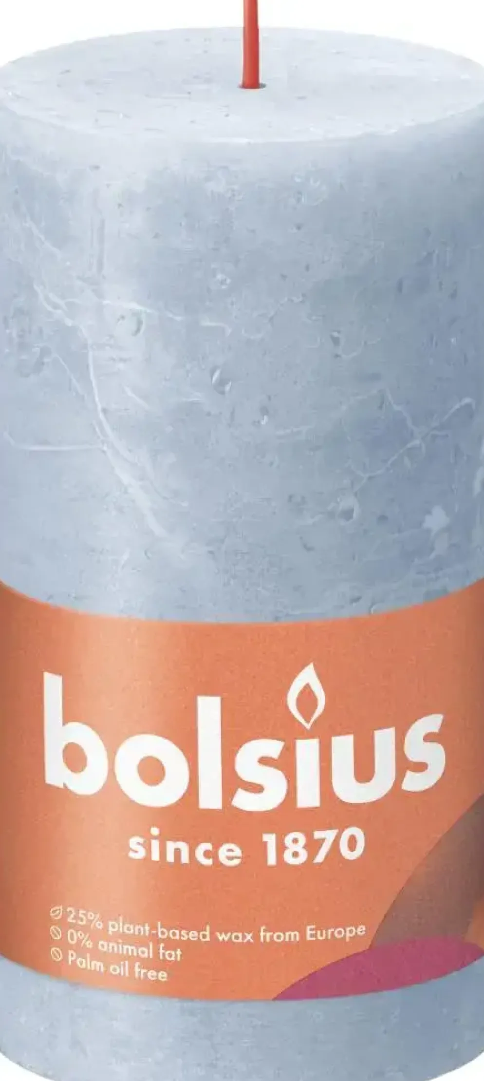 Bolsius stompkaars rustiek shine 6.8x13cm sky blue