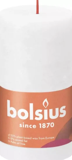 Bolsius stompkaars rustiek shine 6.8x13cm cloudy white