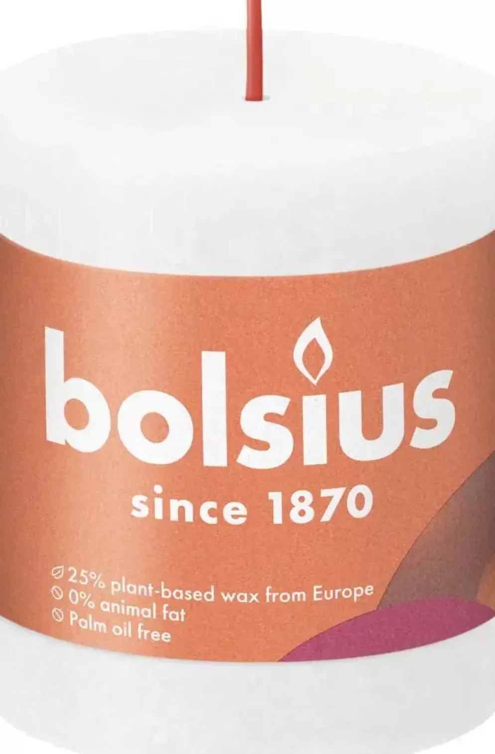 Bolsius stompkaars rustiek shine 6.8x8cm cloudy white