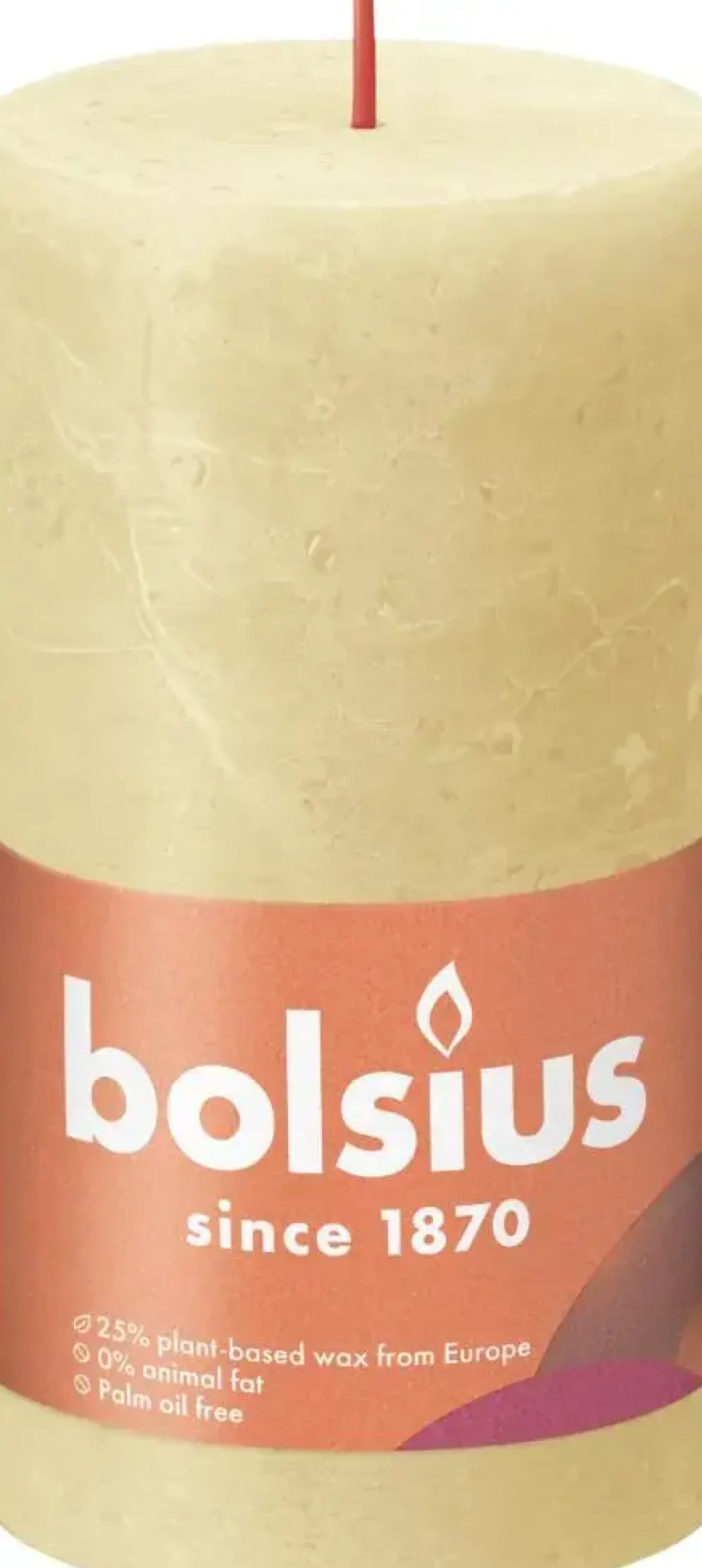 Bolsius stompkaars rustiek shine 6.8x13cm oat beige