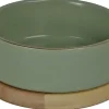 Boon eetbak keramiek/hout 13cm zee groen