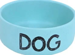 Boon eetbak steen hond 12cm mat blauw