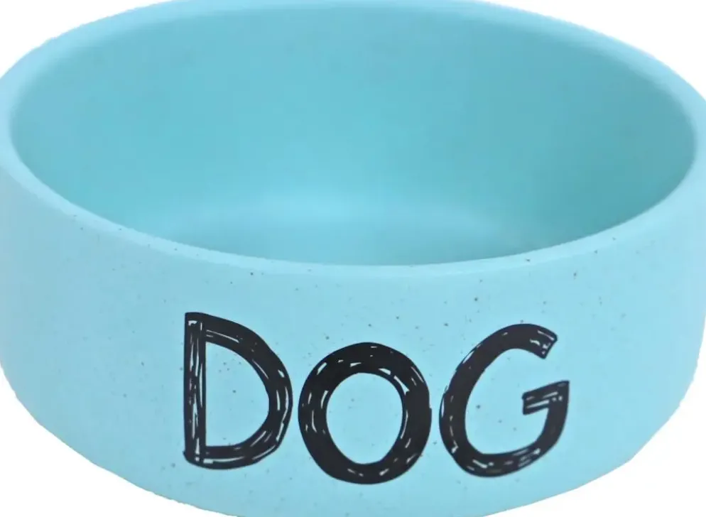 Boon eetbak steen hond 12cm mat blauw