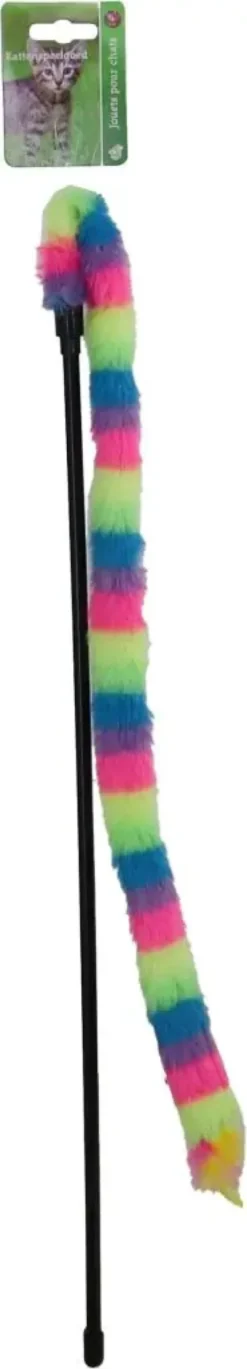 Boon hengel softy met veer en bel regenboogkleurig