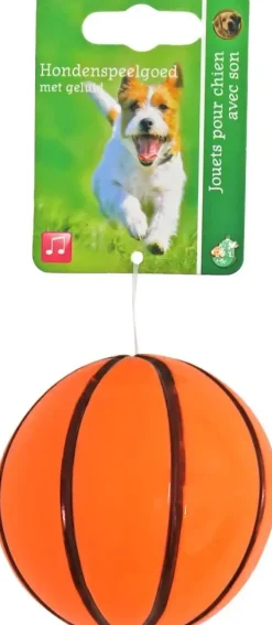 Boon hondenspeelgoed basketbal tpr+piep 8cm oranje