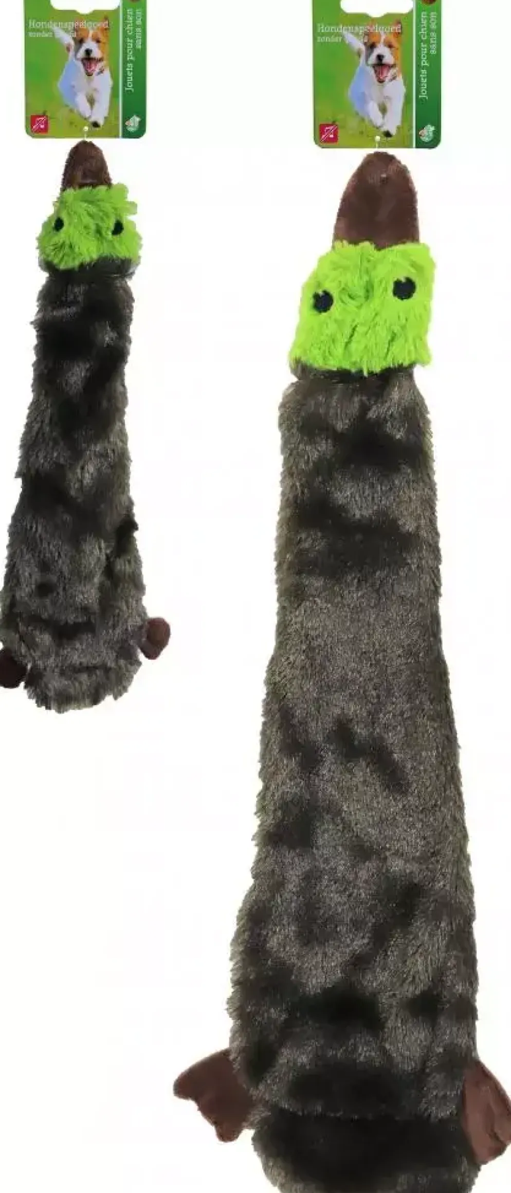 Boon hondenspeelgoed eend plat pluche bruin/groen, 35 cm.