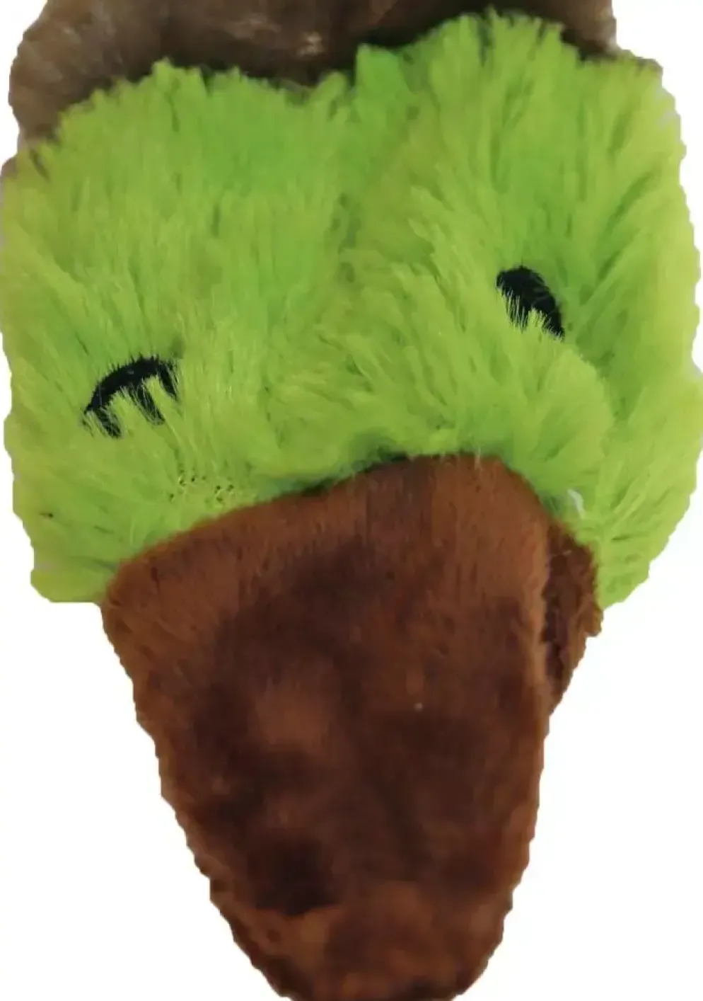 Boon hondenspeelgoed eend plat pluche bruin/groen, 35 cm.