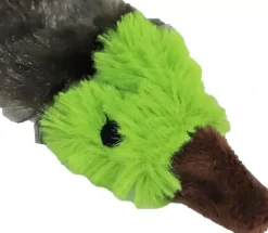 Boon hondenspeelgoed eend plat pluche bruin/groen, 35 cm.