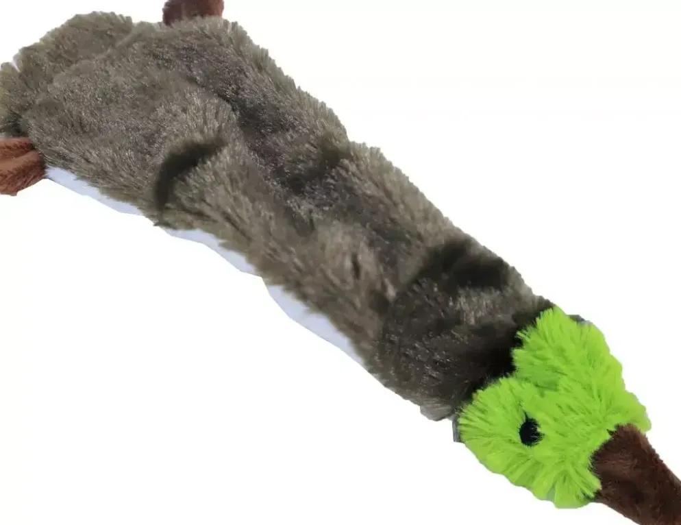 Boon hondenspeelgoed eend plat pluche bruin/groen, 35 cm.