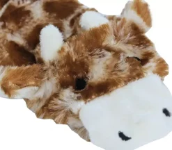 Boon hondenspeelgoed giraffe plat pluche bruin/geel, 35 cm.
