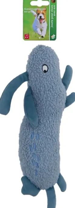 Boon hondenspeelgoed konijn teddystof 28cm blauw