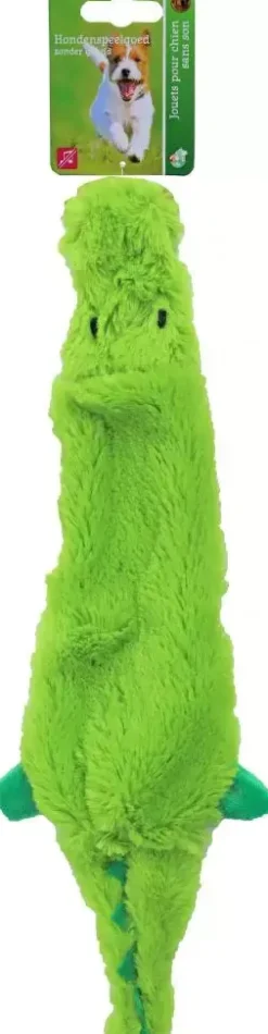 Boon hondenspeelgoed krokodil plat pluche groen, 35 cm.