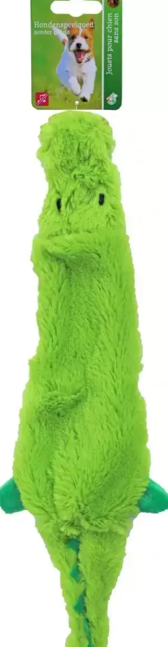 Boon hondenspeelgoed krokodil plat pluche groen, 35 cm.