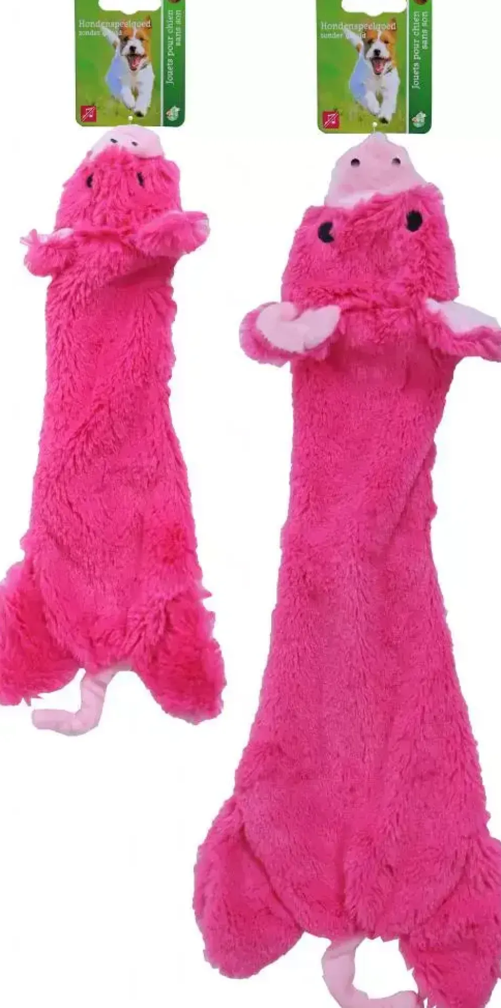 Boon hondenspeelgoed varken plat pluche roze, 35 cm.