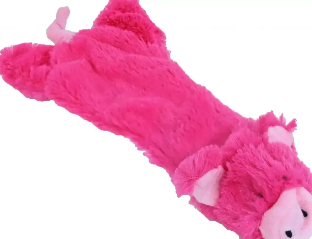 Boon hondenspeelgoed varken plat pluche roze, 35 cm.