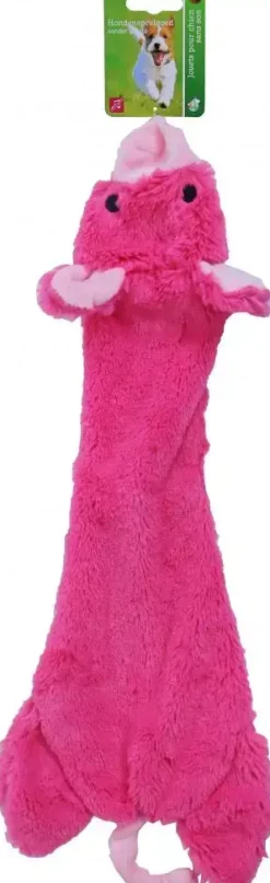 Boon hondenspeelgoed varken plat pluche roze, 55 cm.