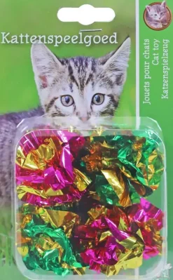 Boon kattenspeelgoed blister à 4 crinkel bal