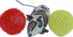Boon kattenspeelgoed blister à 2 ballen met muis 7,5 cm