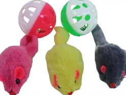 Boon kattenspeelgoed blister à 2 bal met bel en 3 gekleurde muis