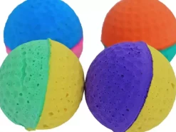 Boon kattenspeelgoed blister à 4 sponsballen, 2 kleuren
