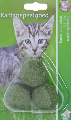 Boon kattenspeelgoed catnip ballen blister a 3 stuks