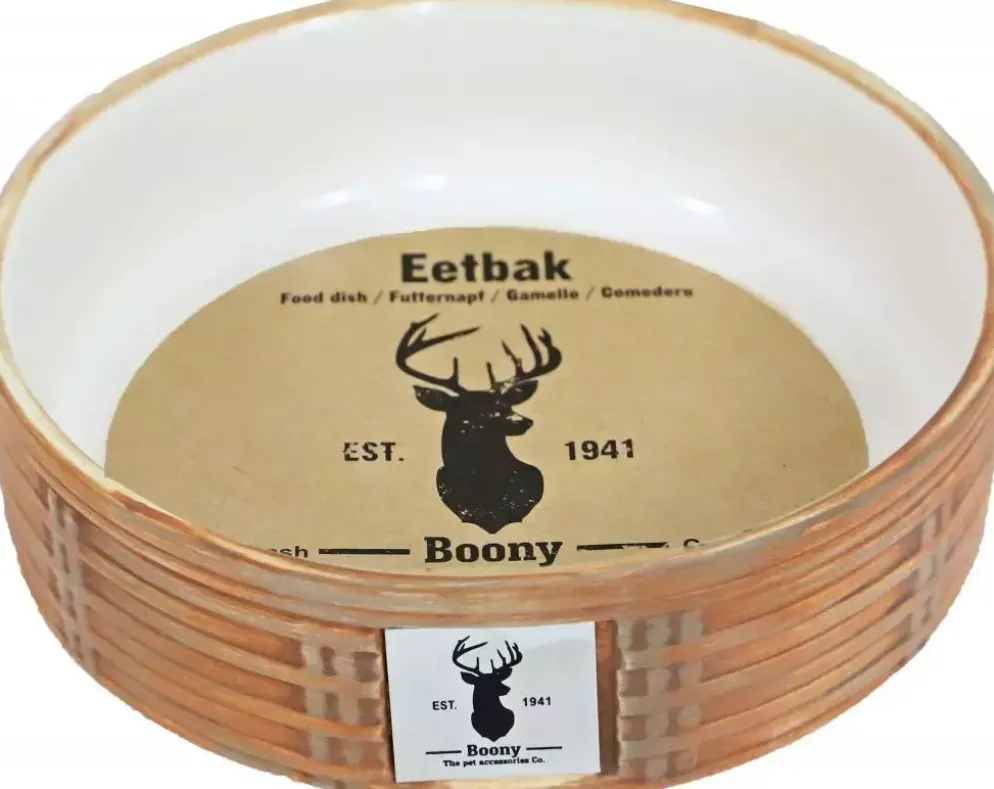 Boony "Est 1941" eetbak steen wicker sand, 16 cm