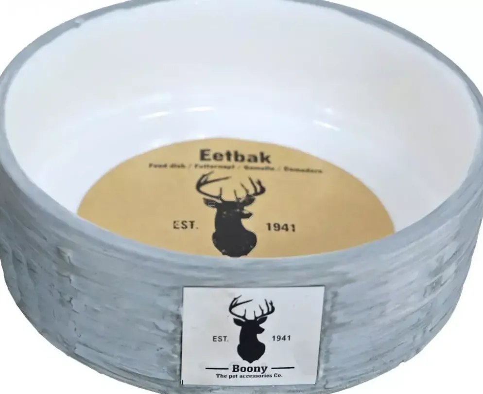 Boony "Est 1941" eetbak steen wicker sand, 12 cm