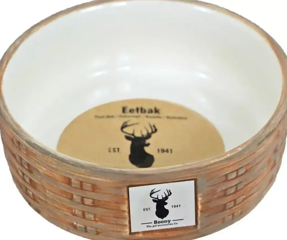 Boony "Est 1941" eetbak steen wicker sand, 12 cm
