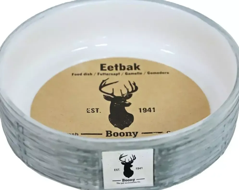 Boony "Est 1941" eetbak steen wicker sand, 12 cm