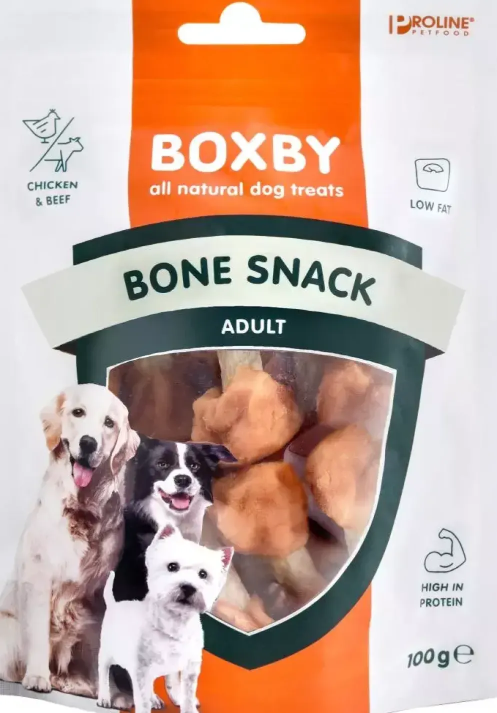 Boxby Bone Snack kip & rund 100 gram