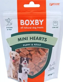 Boxby Mini Hearts kip & vis 100 gram