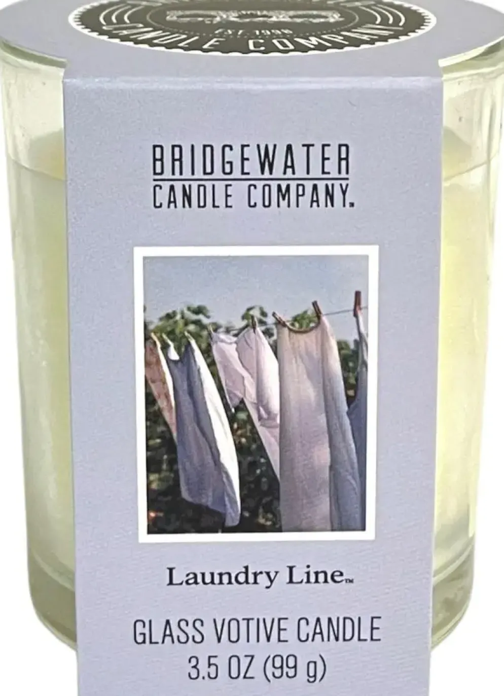 Bridgewater geurkaars glas votive laundry line
