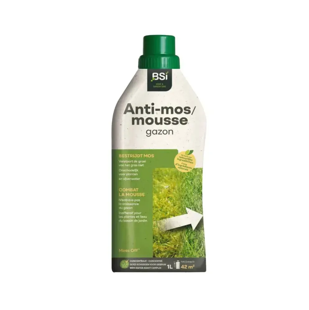 BSI Moss Off Gazon 1 Liter – Natuurlijke Mosbestrijding voor een Gezond Gazon