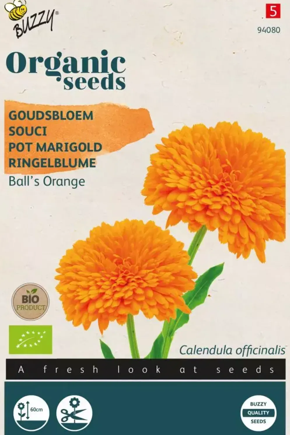 Buzzy® Calendula, Goudsbloem Ball's Orange (BIO)