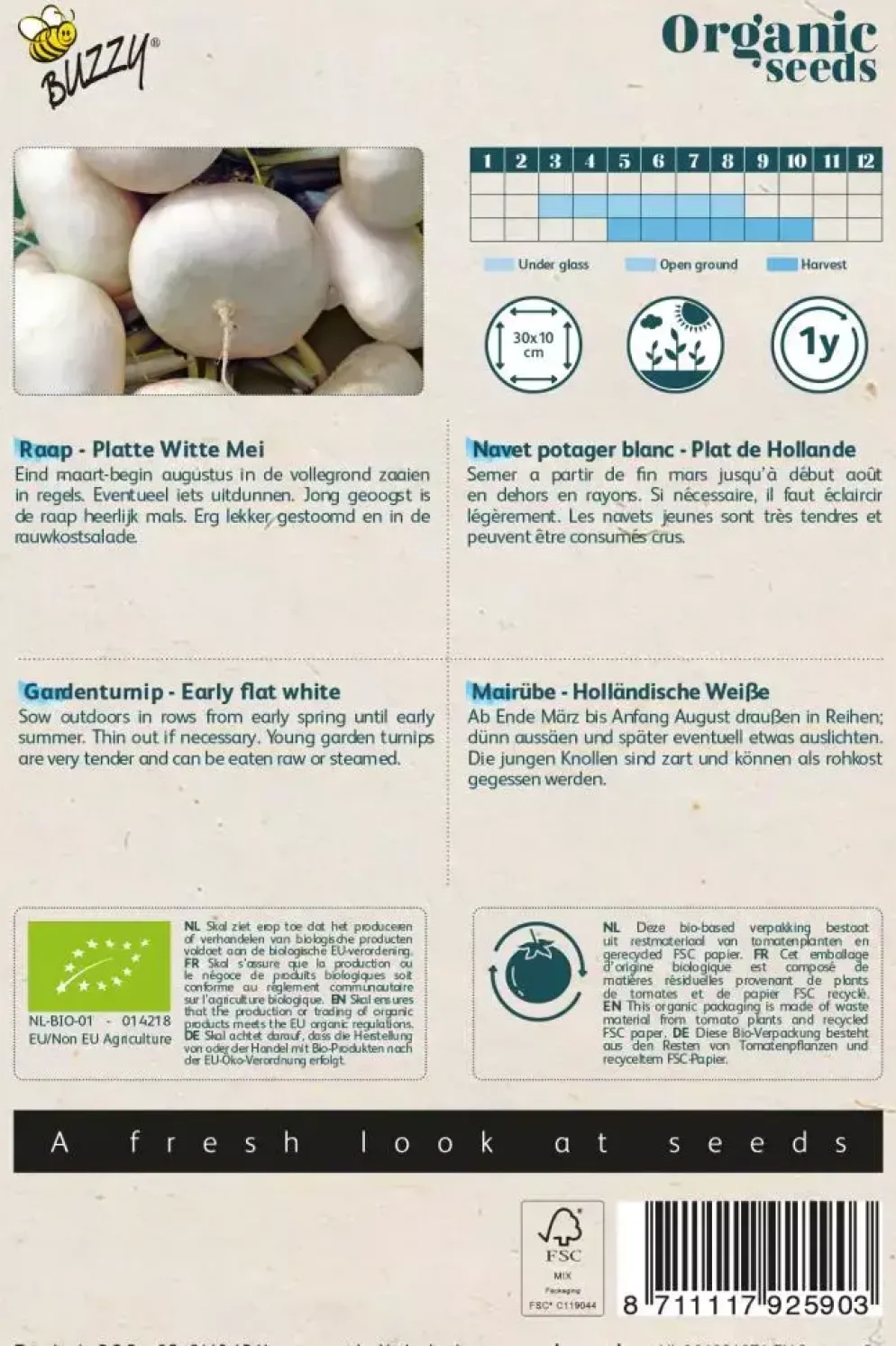 Buzzy® Raap Platte Witte Mei (BIO)