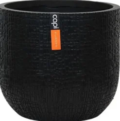 Capi bloempot Bol Skin 17x15 cm Zwart