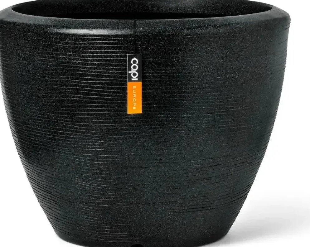Capi Europe Pot bol Arc Granite 75x60 zwart